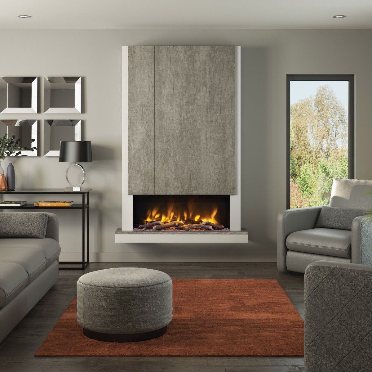 Elgin & Hall Arana - Rigby Fires floor standing electric fire suite