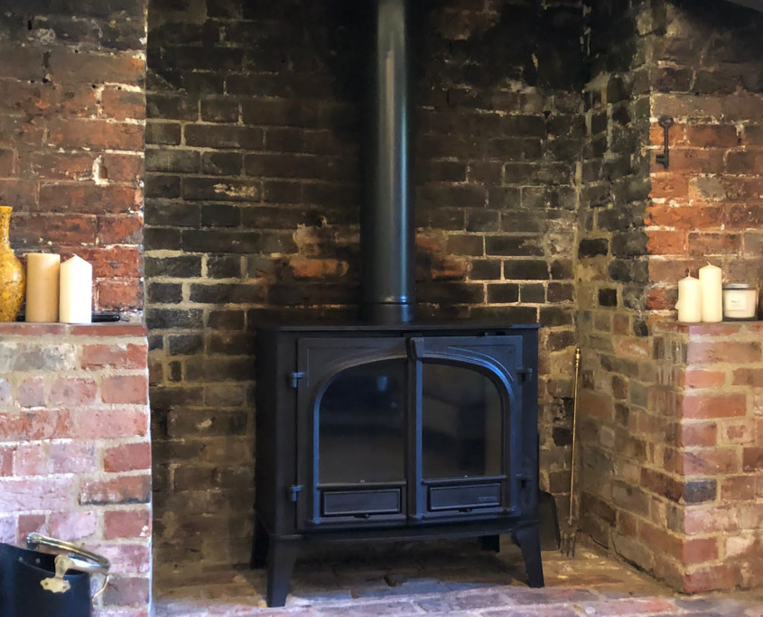 Traditional Multifuel Stove Installation Berkhamstead Double Door Stove.