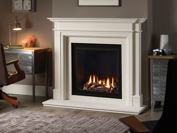 Modern Glass Fronted Gas Fireplace