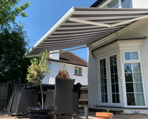 An Electric Patio Awning Installation