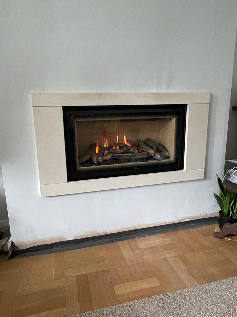 Contemporary Glass Fronted Gas Fire Ickenham, London