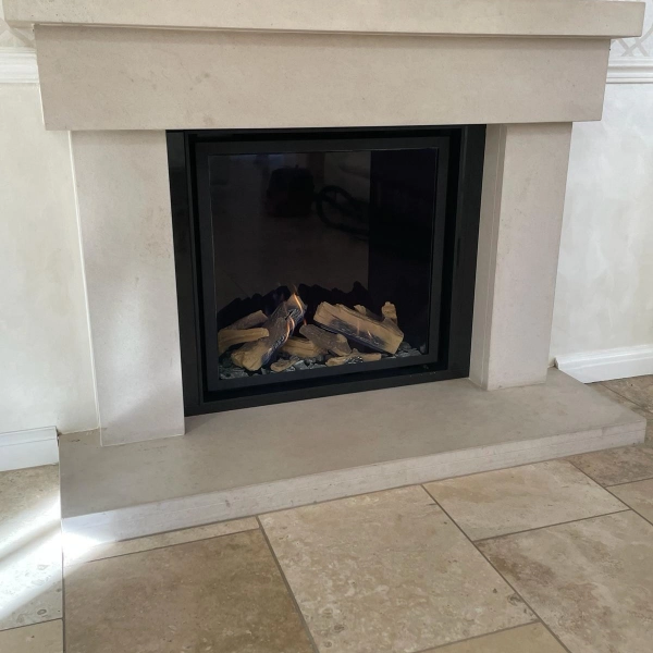 A Contemporary Gas Fireplace Installation