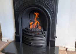 Open Gas Fireplace Installation