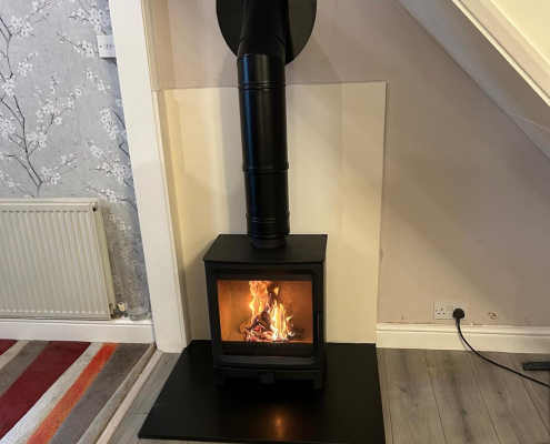 wood buring stove with twin wall flue job